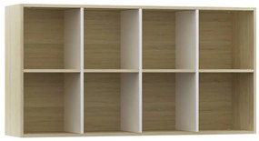Estante/aparador 66x30x130cm contrapl. branco e carvalho sonoma