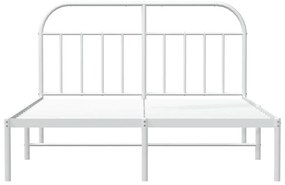 Estrutura de cama com cabeceira 140x190 cm metal branco