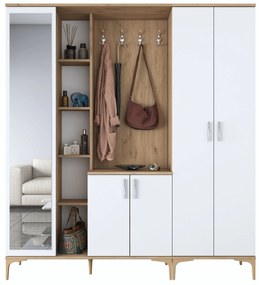 Hall Stand EA129 – Walnut White – 180 x 198,6 x 37,5 cm