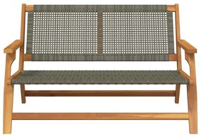 Banco de Jardim Cinza 122x76x73.5 cm Madeira Sólida de Acácia
