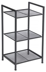 Prateleira de metal para banheiro SONGMICS, prateleira para cozinha, prateleira de banheiro de 3 níveis, prateleira de pé, prateleira para plantas, prateleiras expansíveis e ajustáveis, design industrial para banheiro e cozinha, preta BSC33BK