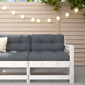 vidaXL Cadeira de jardim c/ almofadões pinho maciço branco