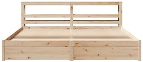 Estrutura de cama com cabeceira 180x200 cm pinho maciço