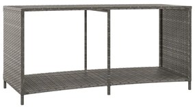 Prateleiras de arrumação 2 pcs vime PE cinzento