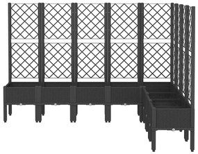 Vaso/floreira de jardim c/ treliça 200x160x142 cm PP preto