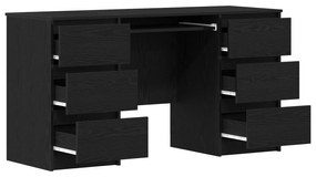 Mesas 2 pcs Madeira de Carvalho Preta 140x50x76 cm Madeira de Engenhar