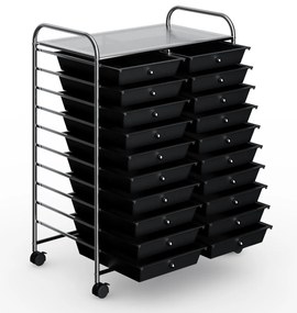 Organizador de estúdio com carrinho de armazenamento com 20 gavetas transparente