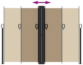 Toldo lateral retrátil 180x600 cm cinzento-acastanhado