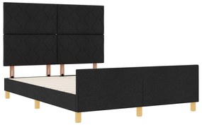 Cama vidaXL Preta 140x200 cm em Tecido