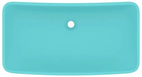 Lavatório luxuoso retangular 71x38 cm cerâmica verde-claro mate