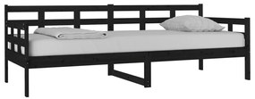 Sofá-cama 80x200 cm madeira de pinho maciça preto