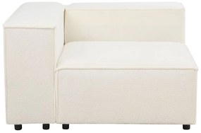 Sofá de canto modular 2 lugares com repousa-pés em tecido bouclé branco APRICA Beliani