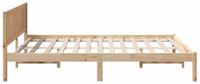 Estrutura de Cama de Madeira de Pinho 140x200 Natural