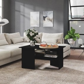 vidaXL Mesa de centro 90x60x46,5 cm contraplacado preto