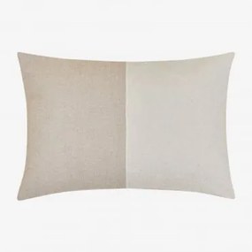 Almofada Retangular 40x60 Cm De Algodão Louisa Branco - Crema Linho - Sklum