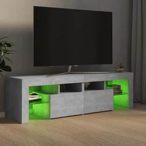 Móvel de TV com luzes LED 140x36,5x40 cm cinzento cimento