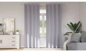 vidaXL Cortinas 2 pcs Cinza Metálico 225 x 140 cm Poliéster