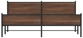 Estrutura cama sem colchão 193x203 cm metal carvalho castanho
