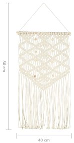Suporte de parede em macramé 40x80 cm algodão