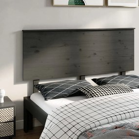 vidaXL Cabeceira de cama 154x6x82,5 cm pinho maciço cinzento