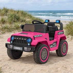 Carro elétrico para Crianças Off Road MOUNTAIN 12V Rodas Espuma EVA, Assento Couro ecológico Rosa