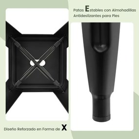 Conjunto de 4 bancos empilháveis de metal para cozinha, sala de jantar ou bar 42 x 42 x 61 cm Preto