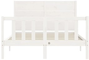 Cama sem colchão 140x190 cm madeira de pinho maciça branco