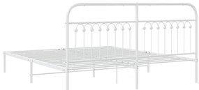 Estrutura de cama com cabeceira 183x213 cm metal branco