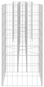 Gabião em forma de H fio de aço 260x40x80 cm