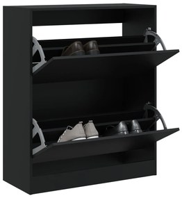 vidaXL Sapateira 80x34x96,5 cm derivados de madeira preto