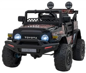 Jipe elétrico para Crianças Toyota FJ Cruiser 12V 4x4, Rodas Espuma EVA, Assentocouro ecológico Preto Camuflado