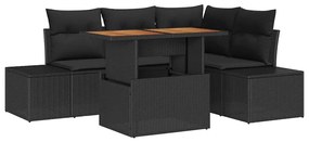Conjunto de Jantar Jardim 5 Peças com Almofadas de Rattan, Poliéster P