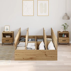 Cama de Armazenamento vidaXL Artisan Carvalho 120x190 cm