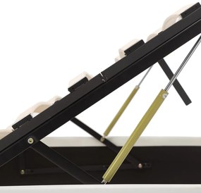 Cama hidráulica c/ arrumação 100x200cm couro artificial branco