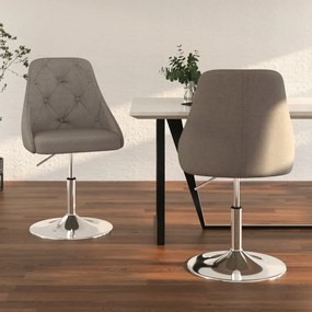 vidaXL Cadeiras de jantar giratórias 2 pcs tecido cinzento-escuro