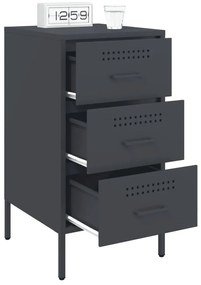 Mesas de cabeceira 2 pcs 36x39x68 cm aço antracite