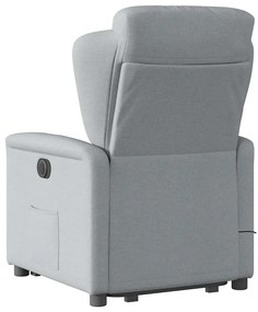 Poltrona elétrica reclinável massagens tecido cinzento-claro