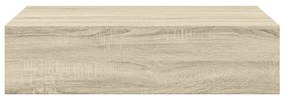 Prateleiras de parede c/ gavetas 2pcs MDF 40x23,5x10cm carvalho