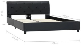 Estrutura de cama 120x200 cm couro artificial preto