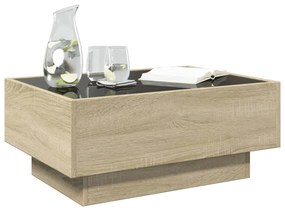 Mesa de centro c/ LEDs 70x50x30 cm derivados de madeira
