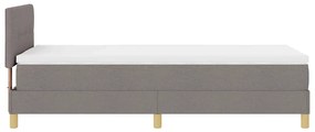 Cama Box com Colchão &amp; LED Taupe 80x200 cm Tecido