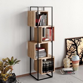Estante Prada – Noz e Preto – 52x160x38 cm