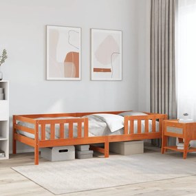 Cama sem colchão 90x190 cm madeira de pinho maciça castanho-mel