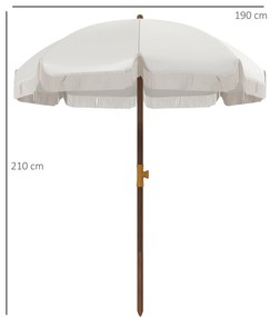 Chapéu de Sol de Praia Ø190x210 cm Chapéu de Sol para Terraço com 8 Va