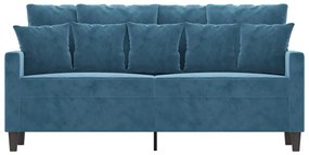 Sofá de 2 lugares veludo 140 cm azul