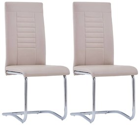vidaXL Cadeiras de jantar cantilever 2 pcs couro artificial cappuccino