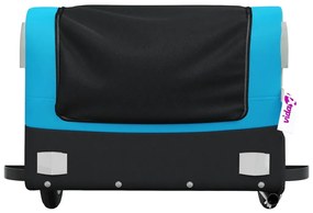 Reboque de carga para bicicleta 30 kg ferro preto e azul