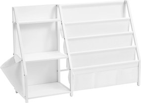 Estante infantil para brinquedos e livros, 108,5 x 30 x 75 cm, branca