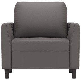 Poltrona 60 cm couro artificial cinzento