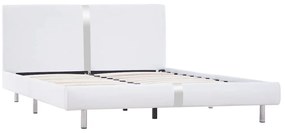 Estrutura de cama sem colchão 135x190cm couro artificial branco